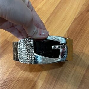 Guess Silver and Black Rhinestone Belt